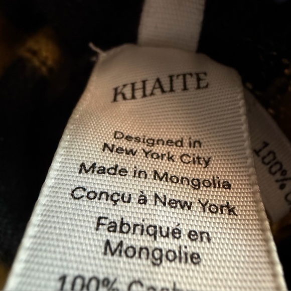 Khaite Sweater Women Sz L Black Gold Stripe 100% Cashmere Crewneck Pullover READ - Picture 11 of 16